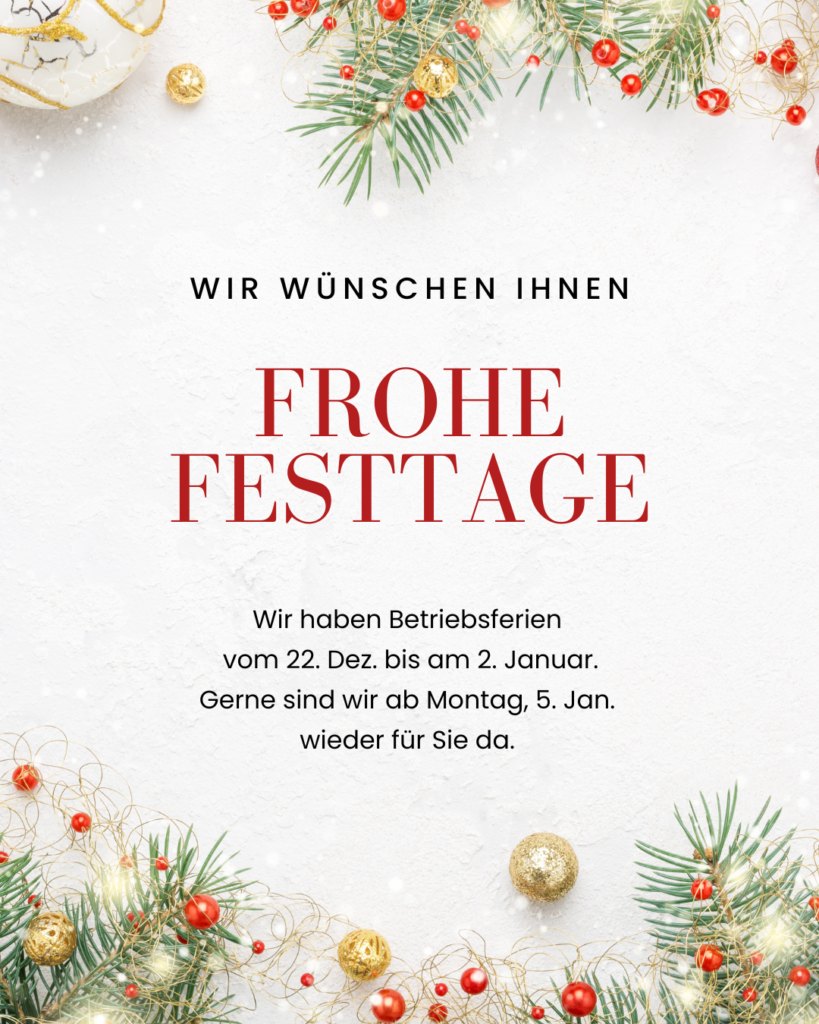 Infos über Betriebsferien der Storenfirma Spaltenstein Storen Luzern Meggen.